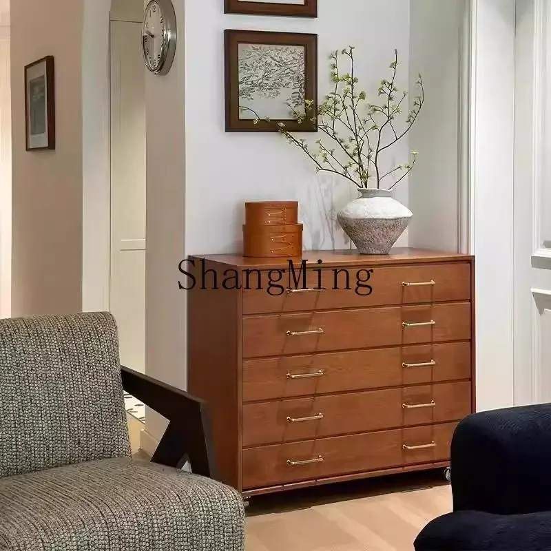 

ZYY removable sofa side cabinet solid wood drawer storage bedroom storage household dining side cabinet