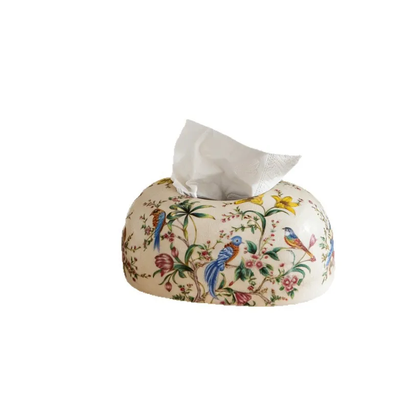 Vintage Ceramic Tissue Boxes Elegant Morden Nordic Tissue Boxes Luxury Hand Painting Design Napkin Cases Kitchen Decorations view 5