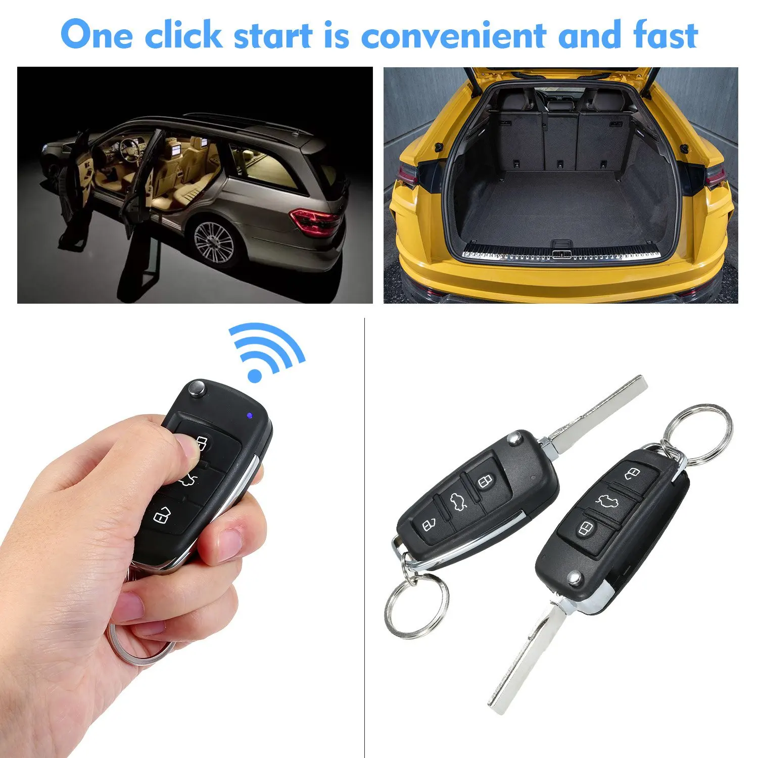 Universal Car Remote Central Locking Kit Keyless Entry System Auto Door Locking Centralized Device Anti-Theft Alarm Kit