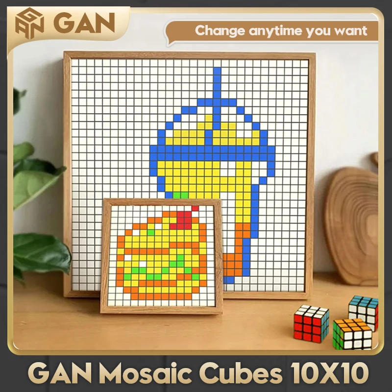 

[CubeFun] Gan Mosaic Cubes 10 DIY Puzzle Magic Cube Magnetic 10x10 Creative Cube Mosaic Decorative Paintings Toys For Children