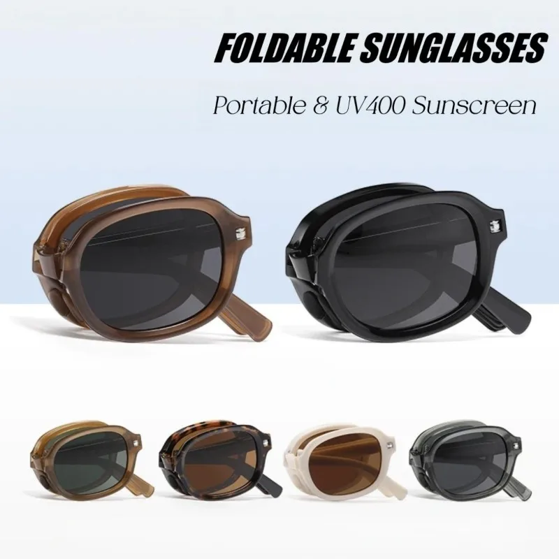 Vintage faltbare Sonnenbrille Frau Markendesigner Retro Shades Brille Reise Outdoor UV400 Schutz Brillen