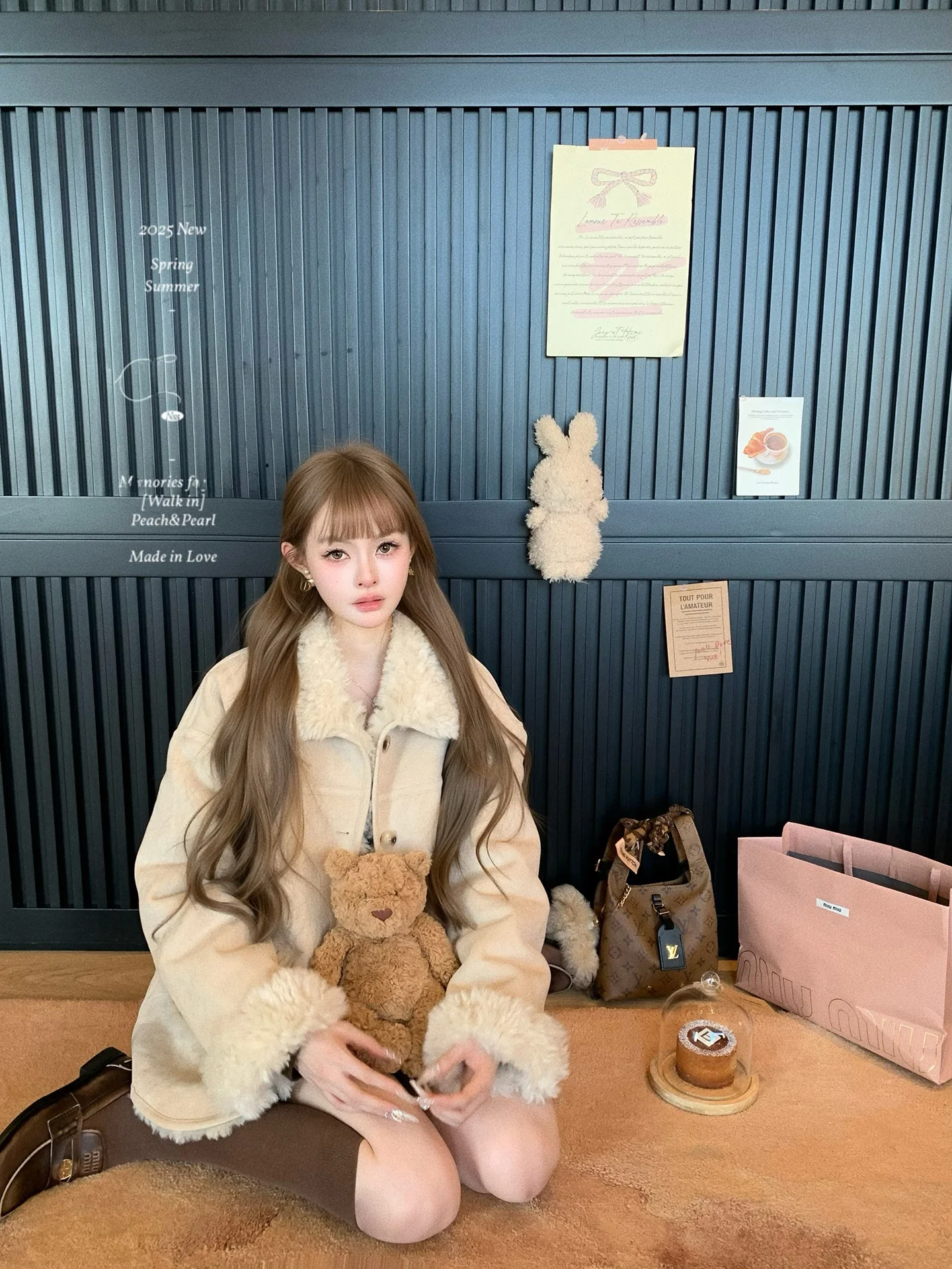 

NSS Collection "Initial Snow White Moonlight" Double-Sided Wear Loose Lamb Fur Suede Jaet Gentle Sle Women's Coat