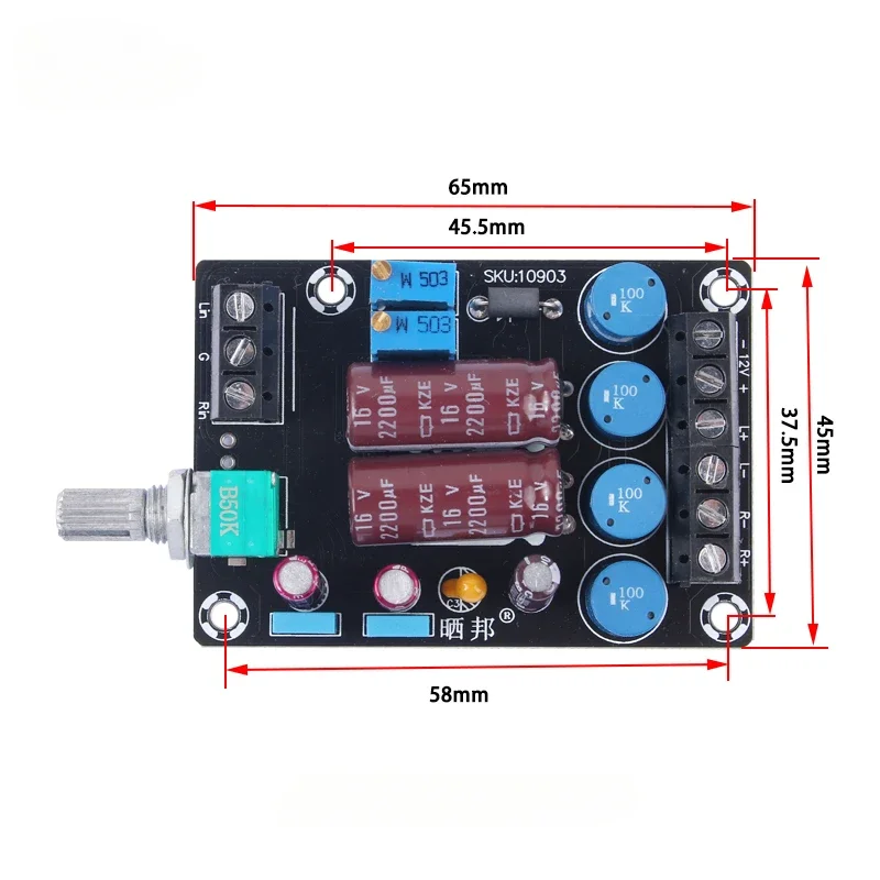 SOTAMIA penguat daya TA2024, papan Audio Stereo 15Wx2 memperkuat saluran 2.0 Kelas T penguat suara