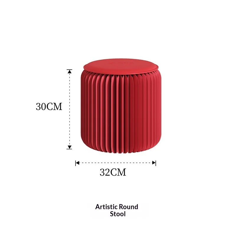 

Cylindrical Folding Stool, Solid Color, Foldable For Easy Carrying And Storage