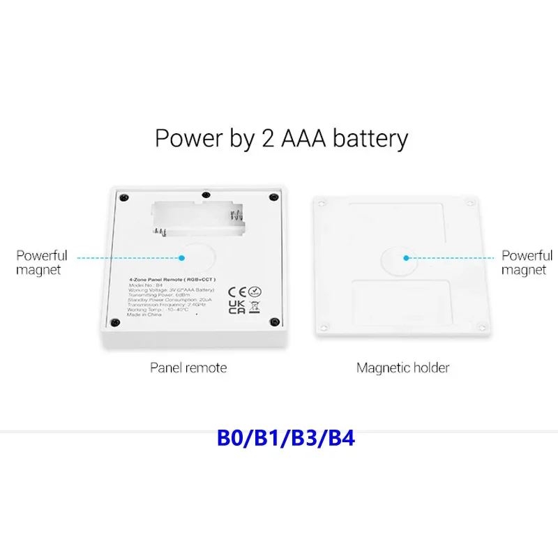 Miboxer Brightness/CCT/RGB/RGBW/RGB+CCT Smart Panel Remote Controller B0/B1/B2/B3 4-Zone Dimmer for Milight LED Controller/Lamp
