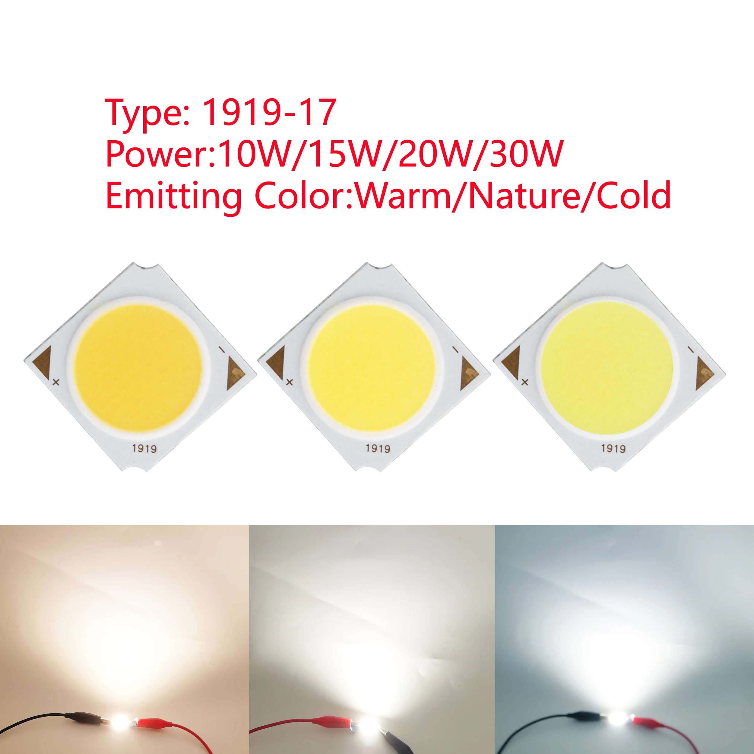 FTZOTOF COB Module LED Light Source diodo Chip freddo 19x19mm amazon17mm DC 30-33V 10W 15W 20W 30W per Down Track lampadine lampade domestiche fai