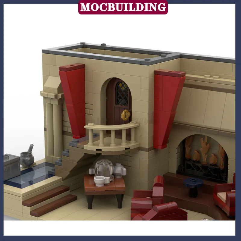 MOC Urban Architecture Classroom Model Building Blocks DIY Office Bookcase Collection Series Toy Gifts