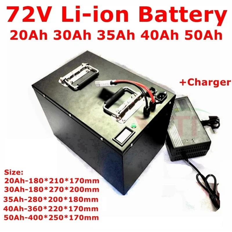 

Vti Escooter Battery 72V 20Ah 30ah 35ah 40ah 50ah Lithium Ion with BMS for Tricycle Motorcycle Scooter+Charger