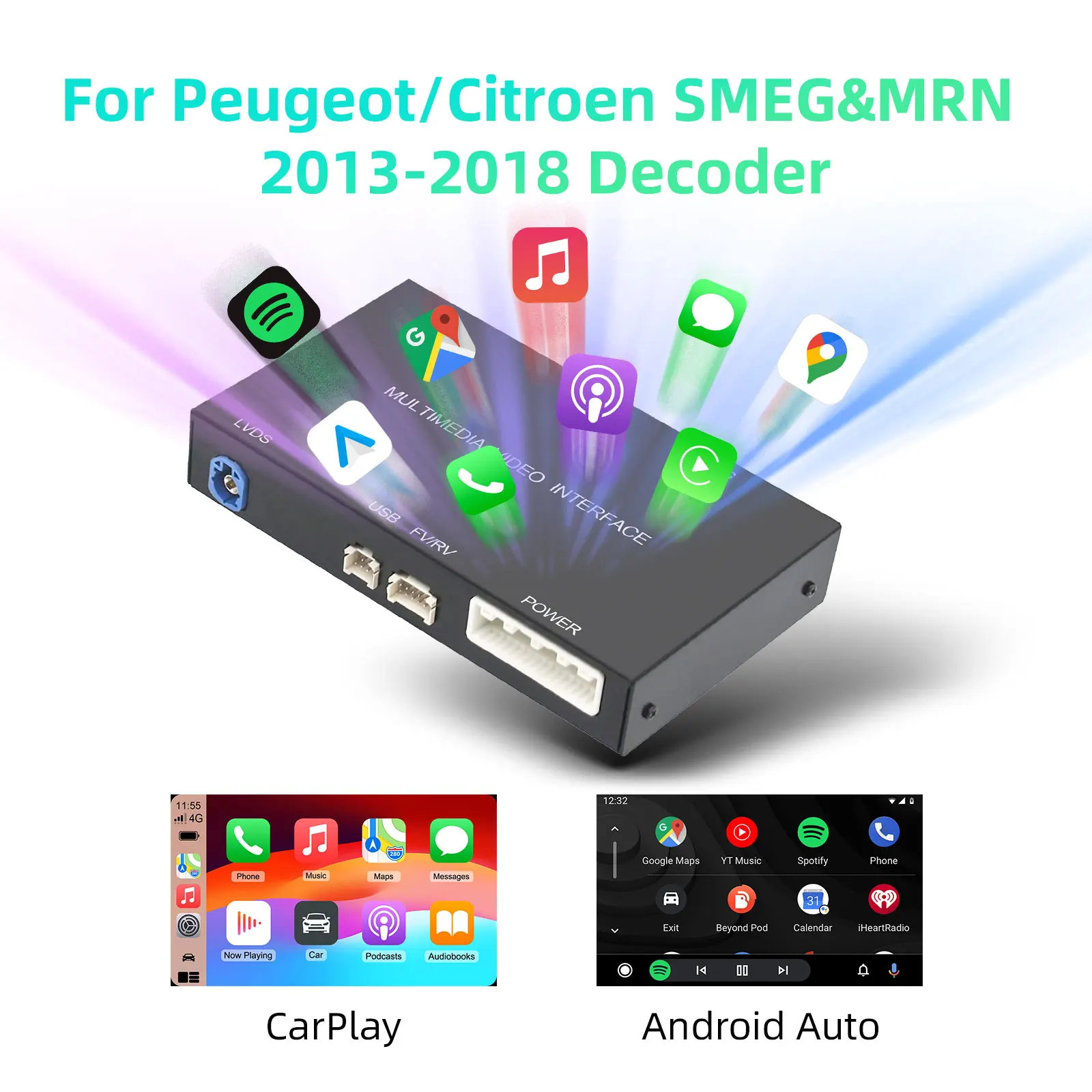 Ezonetronics OEM Screen Upgrade Decoder Box for Peugeot /Citroen 2013-2018, 7