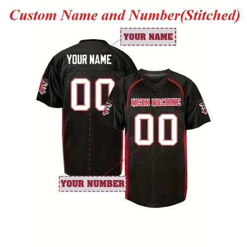 Camiseta de fútbol personalizada con nombre y número para hombre, camiseta bordada transpirable Paul Crewe Mean Machine para entrenamiento y competición