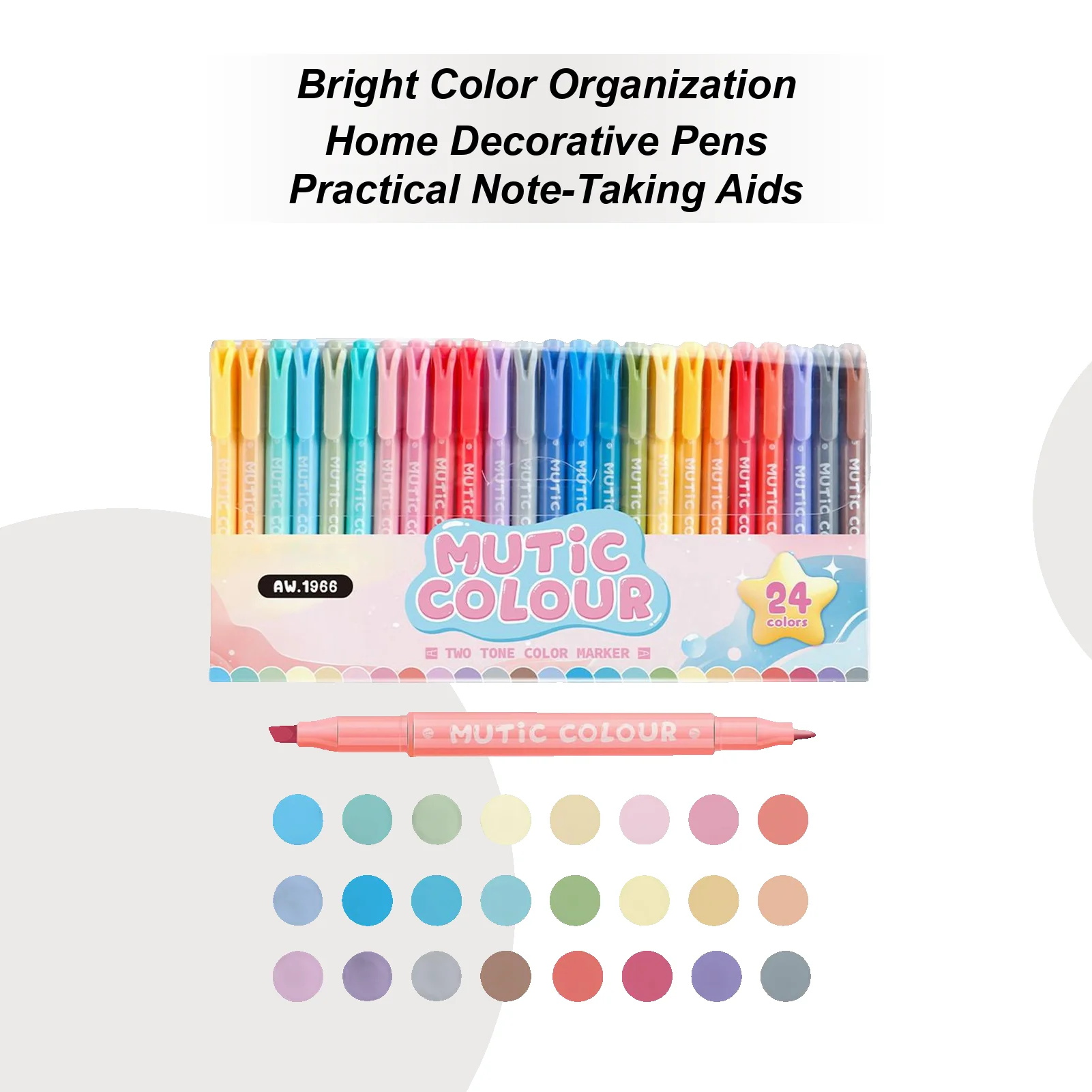 

Highlighter Pens 24 Pieces School Highlighters Assorted Colors Double Tip Markers Stationery Supplies for Student Teacher Study