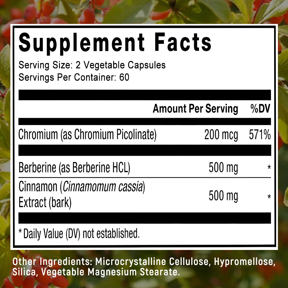 

Premium Berberine Capsules- Supports Immune System, Supports Bone, Cardiovascular and Gastrointestinal Health, 120 Capsules