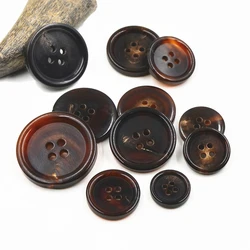 50Pcs/Set Natural Horn Buttons for Clothing Sweater Coat Sewing Vintage Decorations Buckle DIY Accessories Round 4-Holes Button