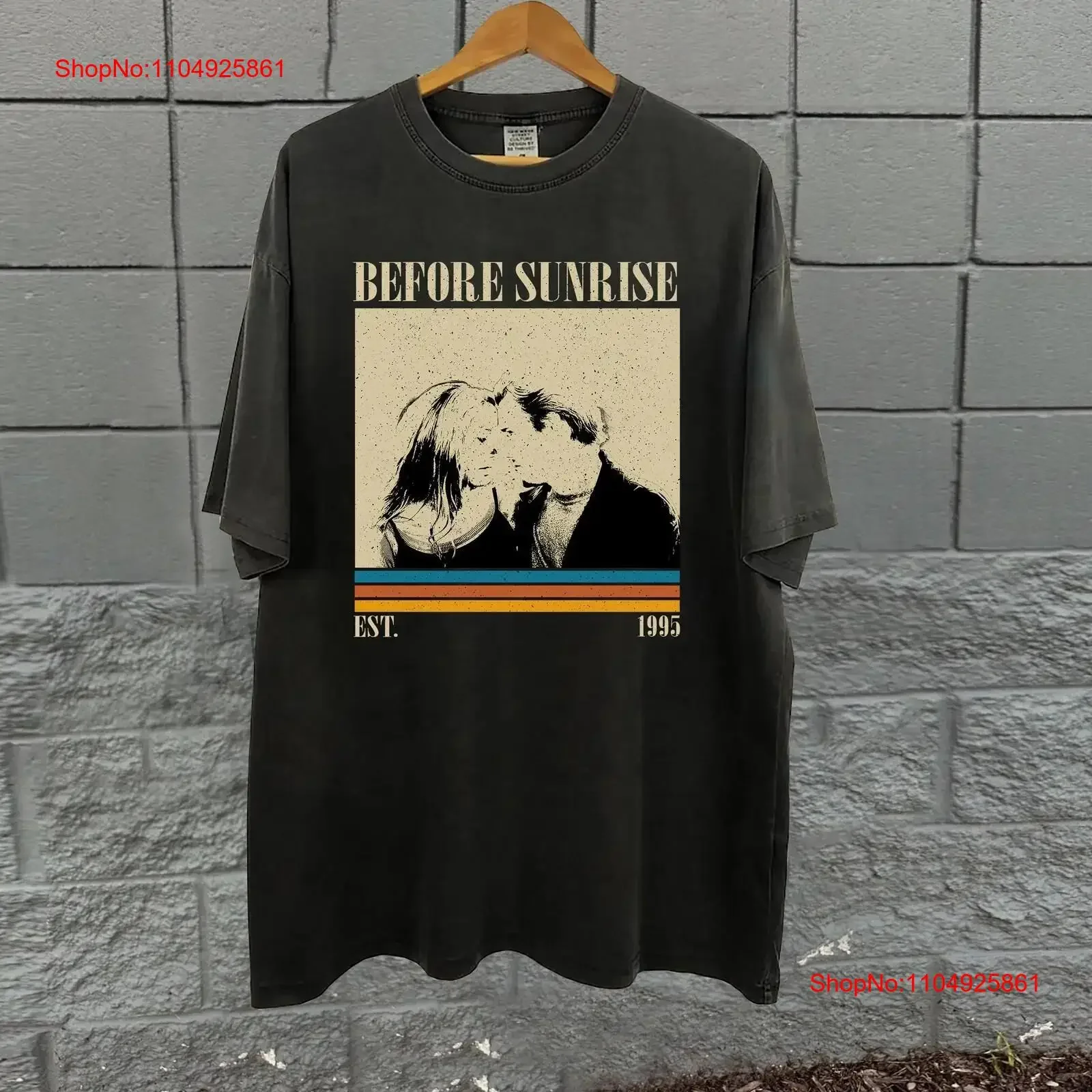 قبل شروق الشمس تي شيرت فيلم ريترو SweaT كلاسيكي خمر s له خمر غسلها تنفس أعلى للارتداء اليومي ملابس الشارع الشهير #1