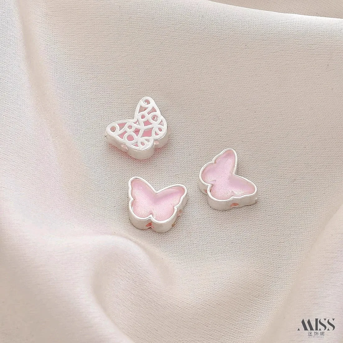 Long Lasting Thick Silver Plated Cat Eye Moon Butterfly Hollow Spacer Beads For DIY Bracelet Necklace Jewelry Findings