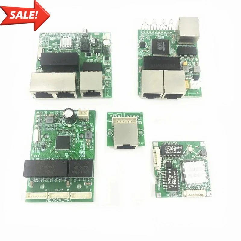 

3/4port Gigabit switch module is PCBA board 3/4port 10/100/1000m contact port mini switch module din 5 pin cable