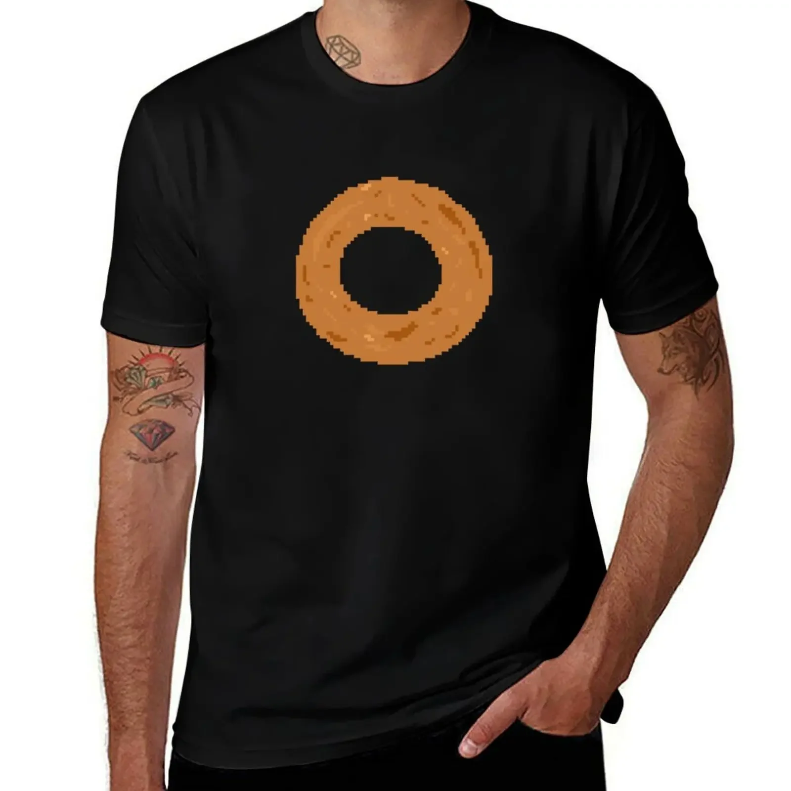 

Pixel Onion Ring T-Shirt blue archive oversizeds graphics Short sleeve tee oversized t shirts for men