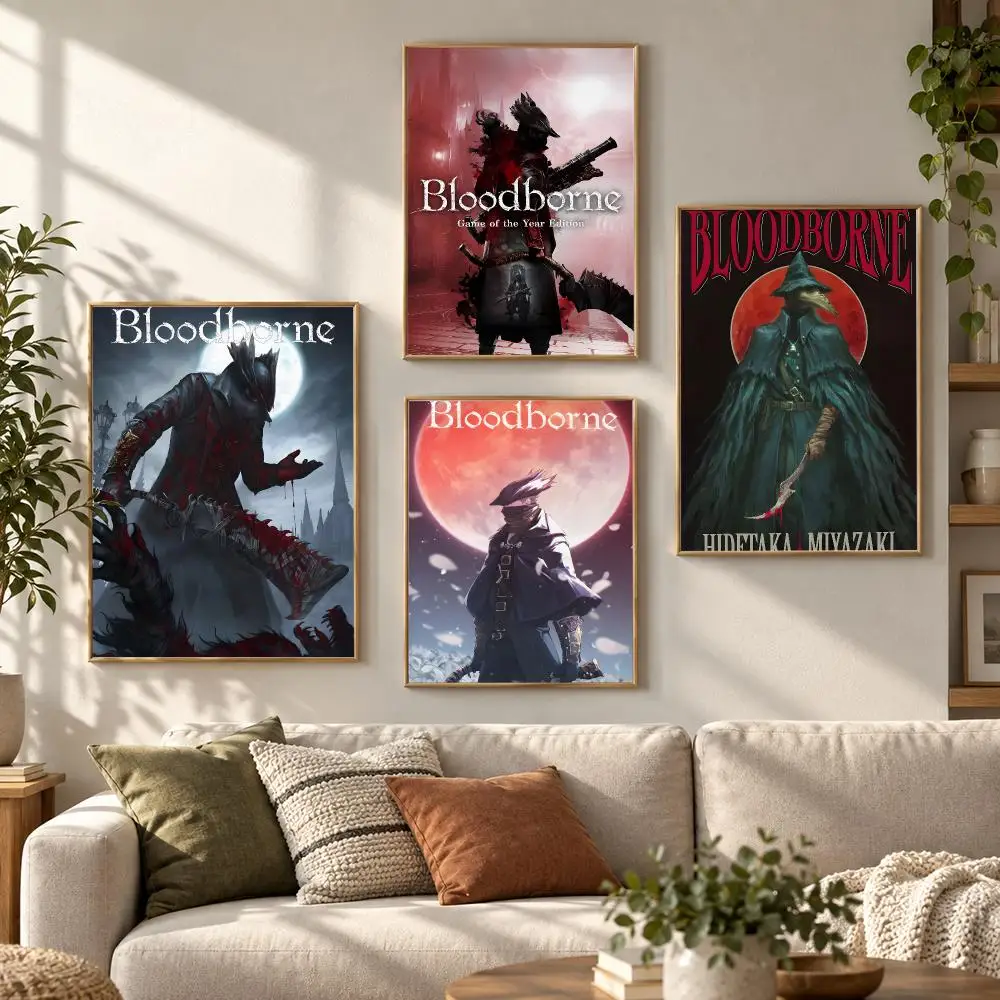 Video Game B-Bloodborne Poster HD Waterproof Aesthetic Wall For Home Decor Trendy Durable Easy To Apply Art