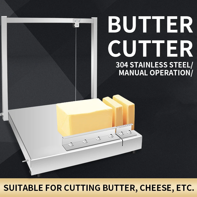 304 สแตนเลสเครื่องตัดเนยเครื่องตัดชีสเครื่องตัดช็อกโกแลตเบเกอรี่เครื่องมือเดสก์ท็อปคู่มือเครื่องตัดเนยสแตนเลส