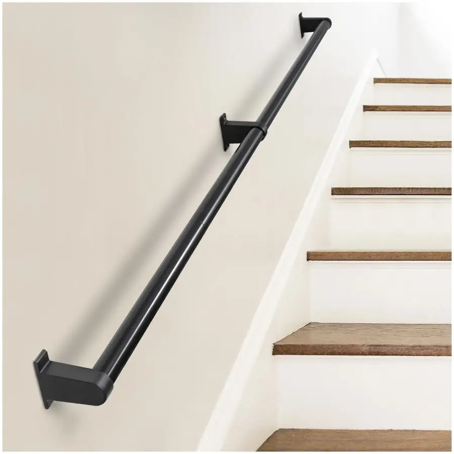 Barandilla de Escalera de Metal, Pasamanos para Escaleras Interiores y Exteriores, Pasamanos de Pared para Escaleras Interiores, Pasamanos de Escalera de Tubo de 1.25 Pulgadas