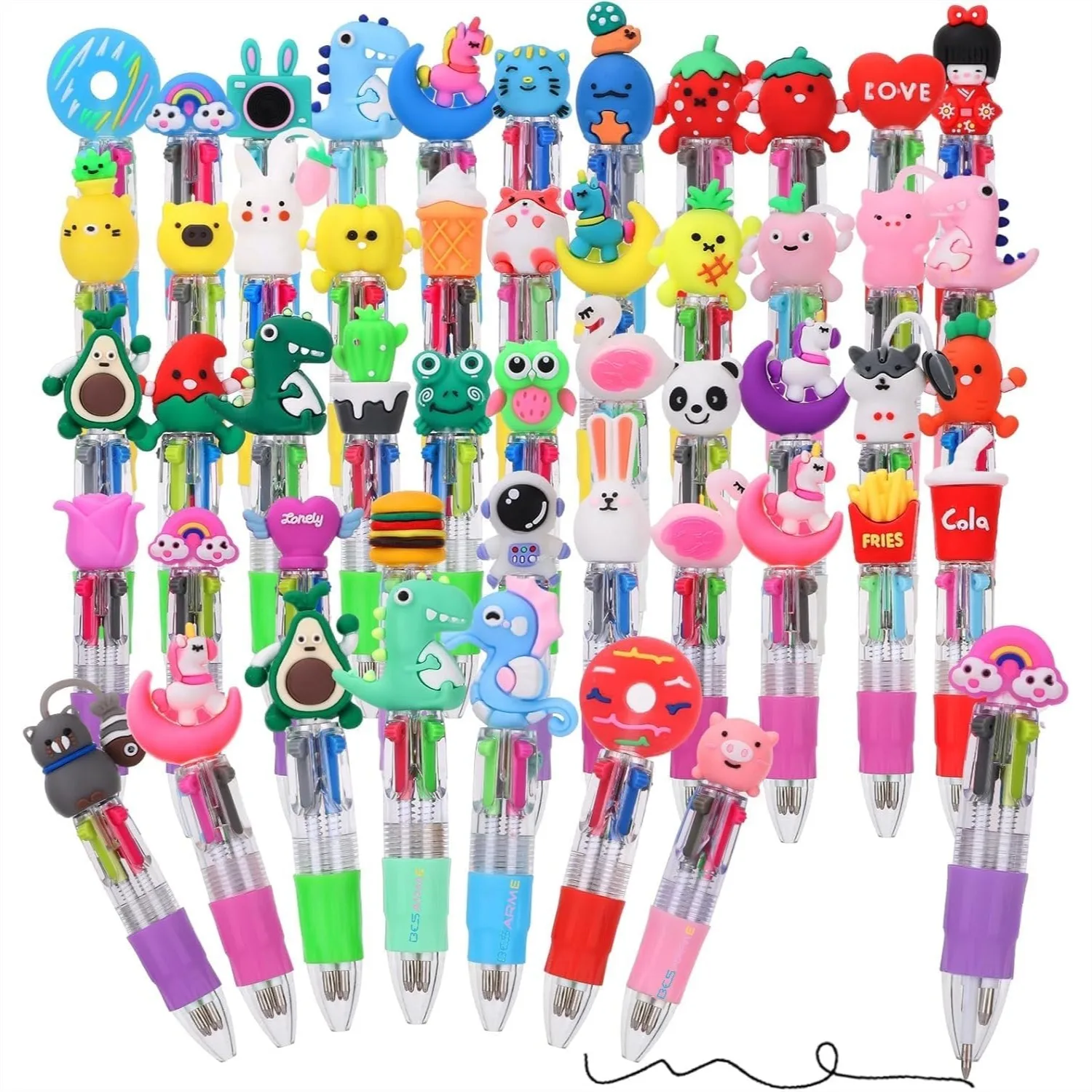 

48 Pack Multicolor Pens 4-in-1 Fun Bulk Pens for Kids Classroom Rewards Party Favors Gifts