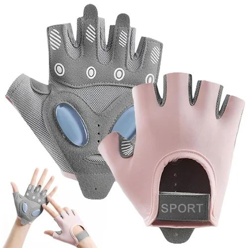 1 par de guantes de entrenamiento con silicona líquida para mujer, guantes de ciclismo sin dedos, guantes antideslizantes para gimnasio y levantamiento de pesas para hombre