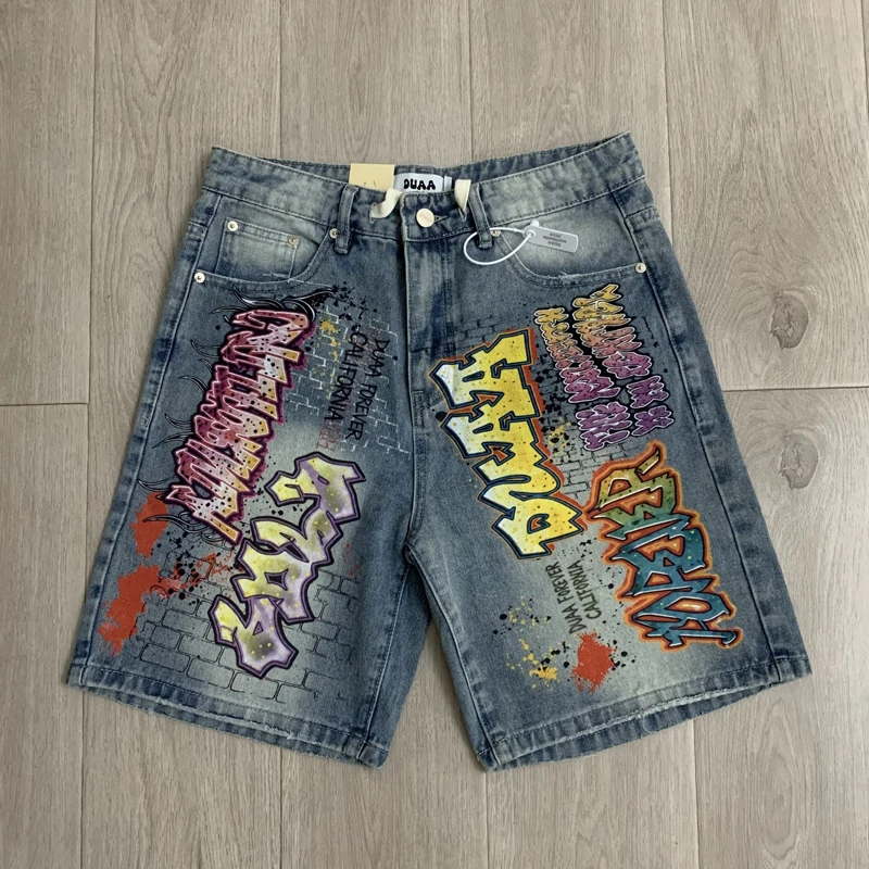 Spring Summer Latest Fashion Casual Pants Direct Spray Printing High-quality Duaa Denim Shorts
