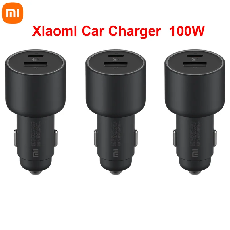 

Автомобильное зарядное устройство Xiaomi, 100 Вт, 5 В, 3 А, два USB-порта