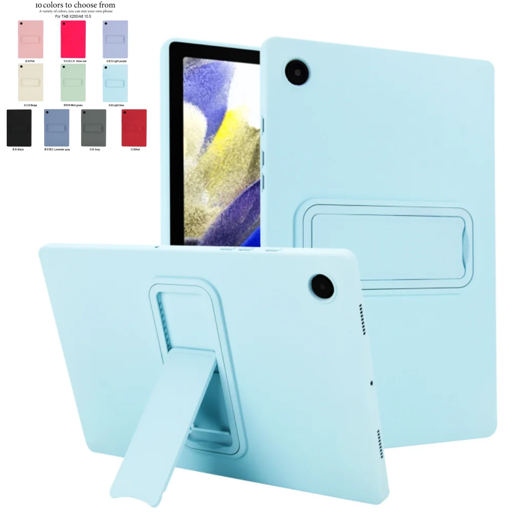 

Case for Samsung Galaxy Tab A8 10.5 inch SM-X200 X205 X207 2022 Anti-fingerprint TPU Tablet Cover with Adjustable Gear Bracket