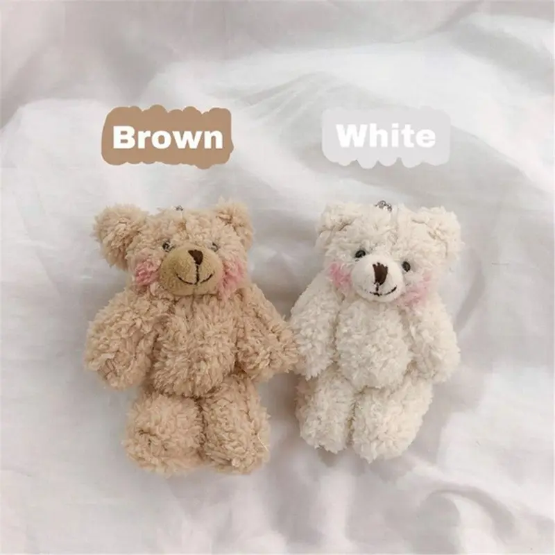 4.5’’ Bag Pendant Cartoon Joint Bear Keychain Mini Stuffed Animal Women Backpack Handbag Decorated Gift Girls Favorite