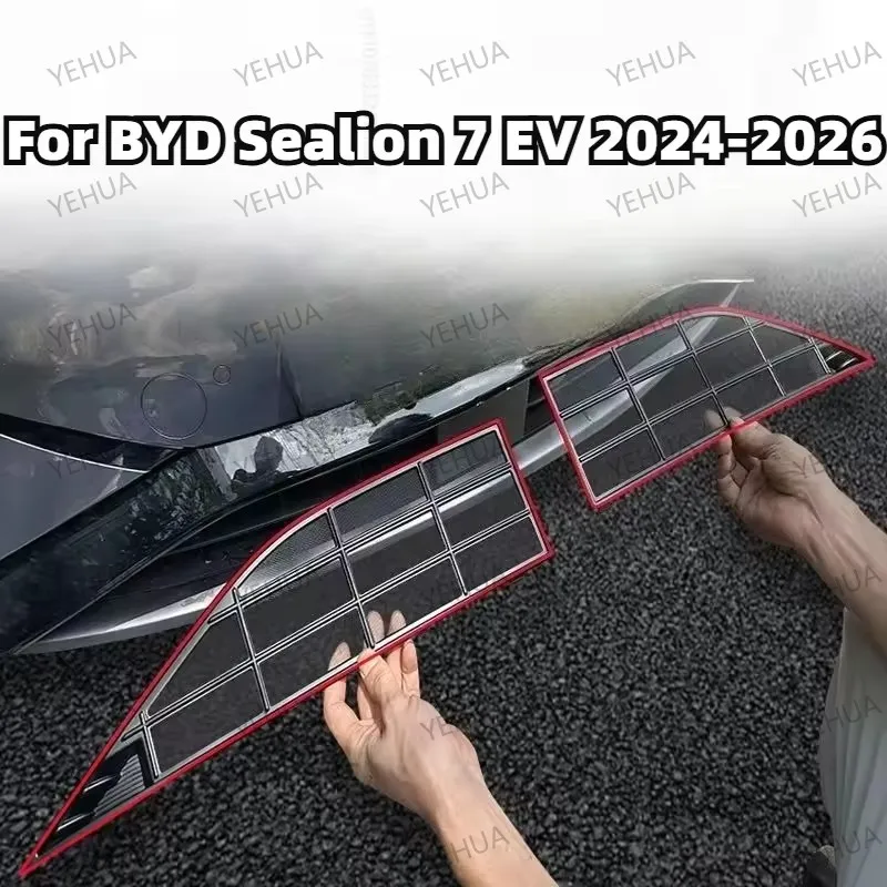 

Для BYD Sealion 7 EV 2024-2026: Защитная сетка на переднюю решетку (от насекомых, пыли и мусора), простая установка без сверления, аксессуар