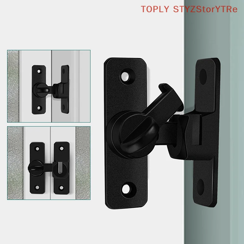 

1 комплект дверных защелок, дверные болты, домашняя безопасность, сверхмощный цинковый сплав 90 180 градусов, простая установка, замок для раздвижной двери, противоугонный замок