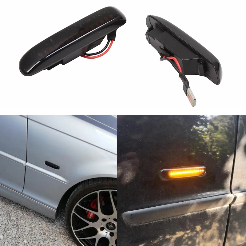 

for BMW E46 3er Limo Coupe Compact Cabriolet Flowing Turn signal LED dynamic side marker indicator signal lamp accessories 2pcs