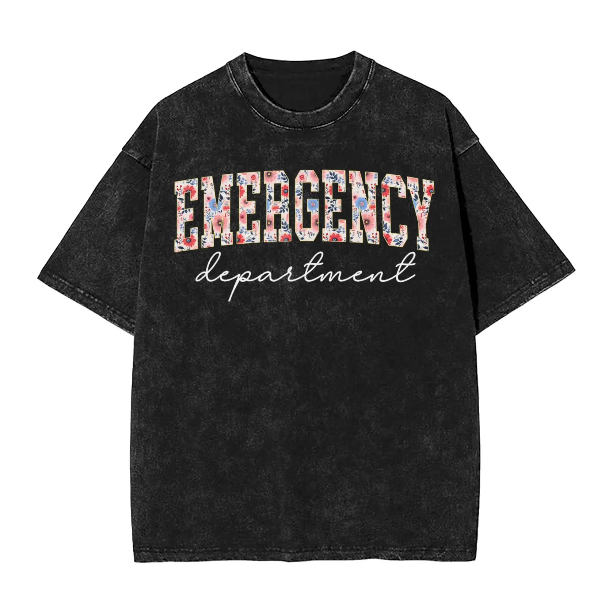 Harajuku Washed Shirt Emergency Department Room Nurse  Outfit Vintage T-Shirts Harajuku  Streetwear Short Sleeve Summer Tees