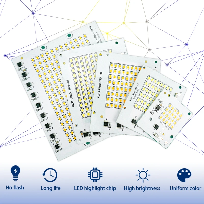 LED Chip Lamp 10W 20W 30W 50W 100W SMD 2835 Flood Light Beads AC 220V 230V 240V Led Floodlight Outdoor Lighting Spotlight