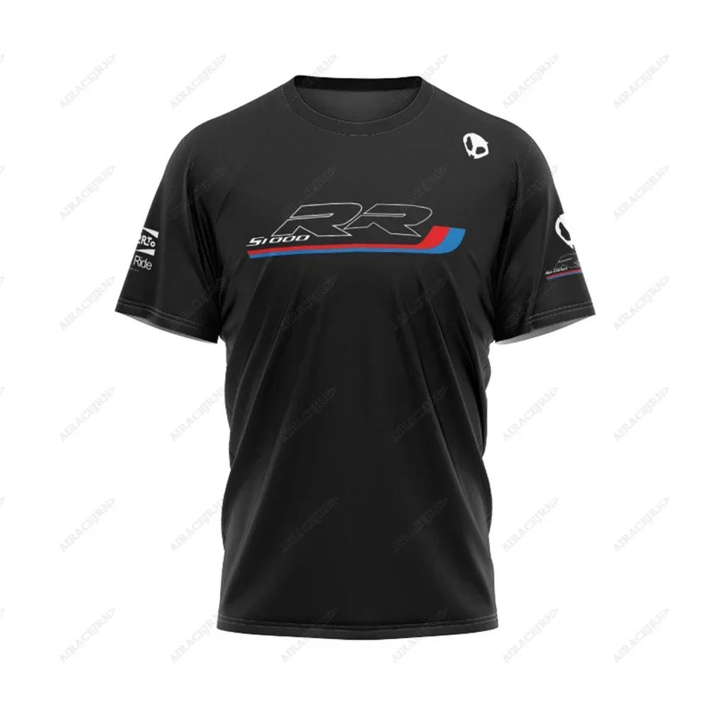 Summer For BMW S1000 RR Motorcycle Motorrad SBK Team Motorsport Superbike Racing Black T-Shirt Men's Short Quick Dry Jersey