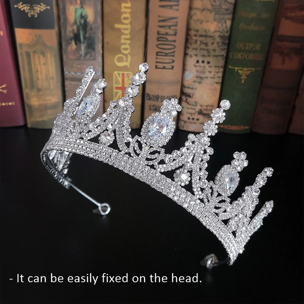 

1pc Crystal Crown Bridal Tiara Accessories Baroque Tiara Bridal Headdress Wedding Hair Fashion Headwear Hair Silver
