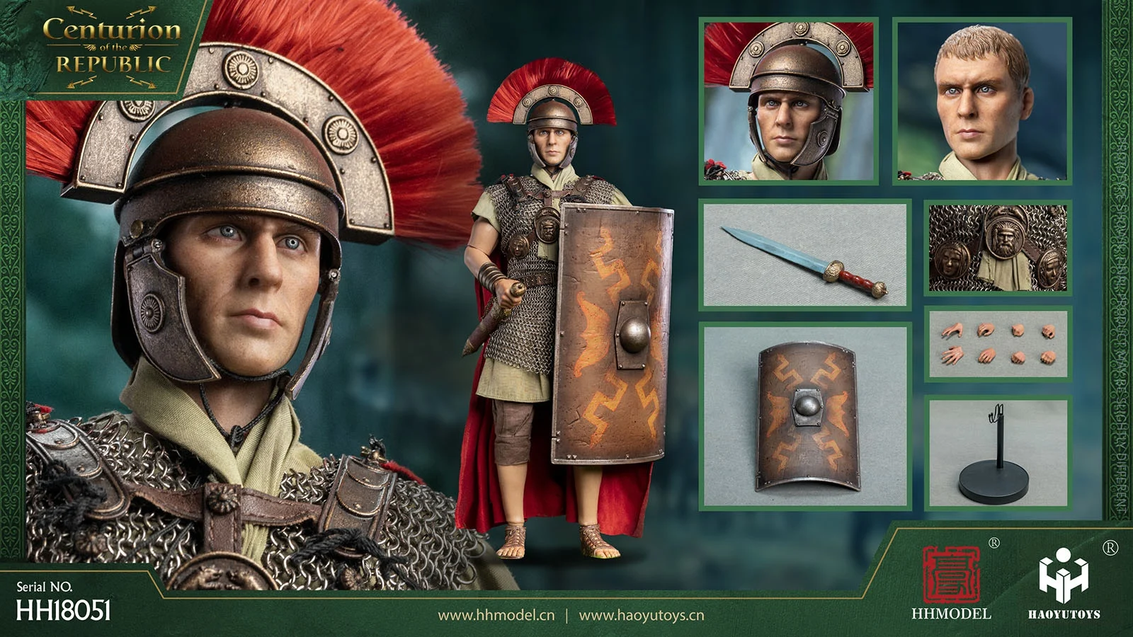 1/6 Action Figures Model HHMODEL HAOYUTOYS HH18051  Rome Empire Centurion of the Thirteenth Imperial Legion in stock