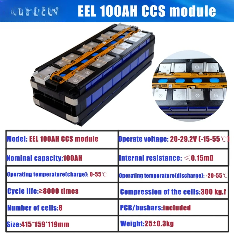 100ah 8pcs 25.6V 2560Wh solar power energy storage battery pack lifepo4 eve 100ah cell lithium battery charger module