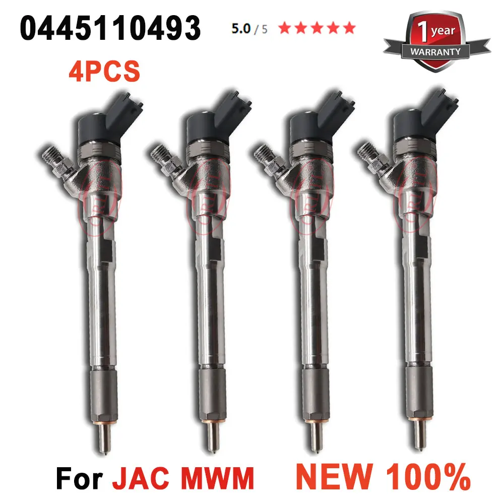 

4PCS 0445110494 New Injector 0 445 110 494 Common Rail Fuel Injection Nozzle 0 445 110 493 For JAC MWM 0445110493