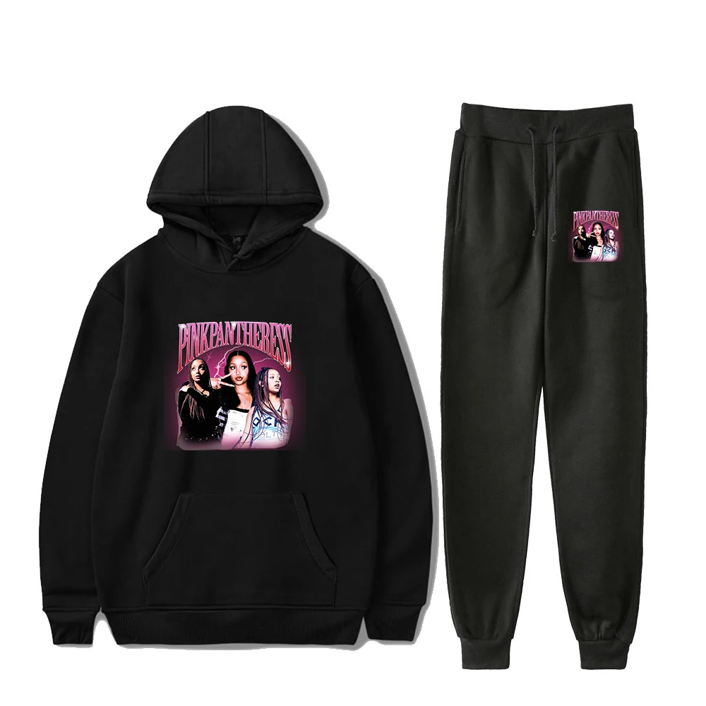 

PinkPantheress Merch Hoodie Jogger Pants Two Piece Set Sweatshirts+Sweatpants Pop Singer Merch Men Women's Set