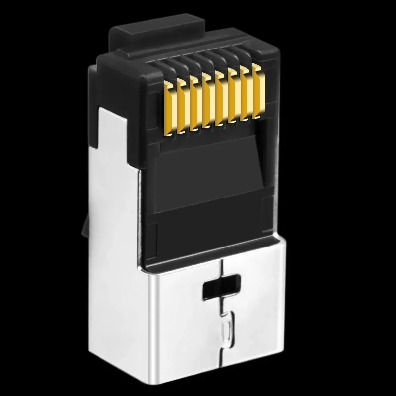 CNCOB Cat6 8p8c 50u позолоченный кабельный разъем из четырех частей Ethernet модульный сетевой разъем Cat6A rj45 компьютерный кристаллический разъем