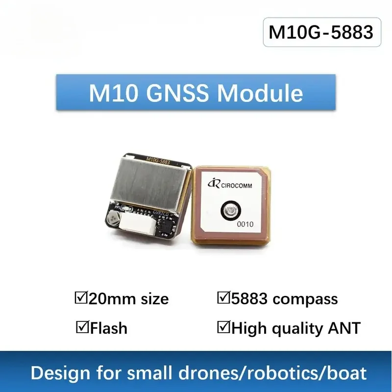

M10G-5883 Модуль GNSS размером 20 мм с модулем QMC5883L FPV/гоночные дроны/рототехники/лодки