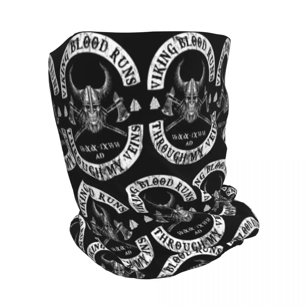 Viking Blood Runs Through My Veins Bandana Neck Cover Wrap Scarf Warm Balaclava Beanies Hat Unisex Adult Windproof