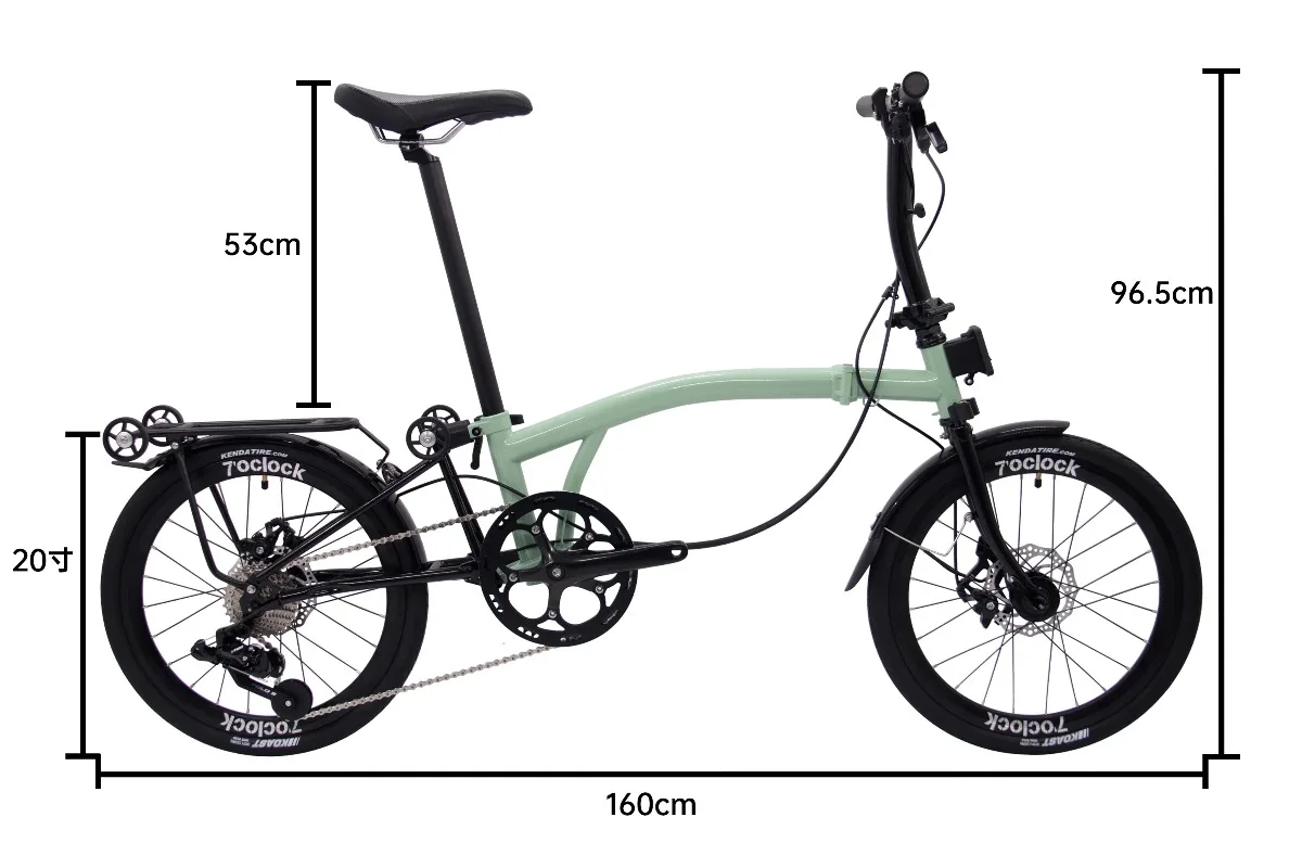 Fashion MINT Folding Bicycle 20inch 9speed Disc Brake Foldable High Quality Molybdenum Steel Frame T9D-20D Tri-folding Bike