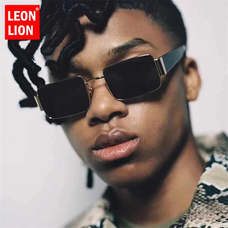 

LeonLion Retro Sunglasses Men 2023 Rectangle Eyeglasses Men Brand Designer Glasses Women Luxury Vintage Oculos De Sol Feminino