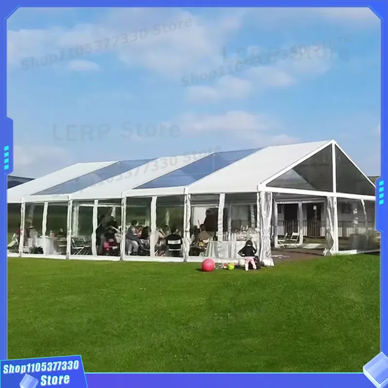Haoteer P0016 30 sqm outdoor camping party wedding hut tent 4x8 size PVDF/PVC fabric, aluminum frame, weatherproof and - view 4