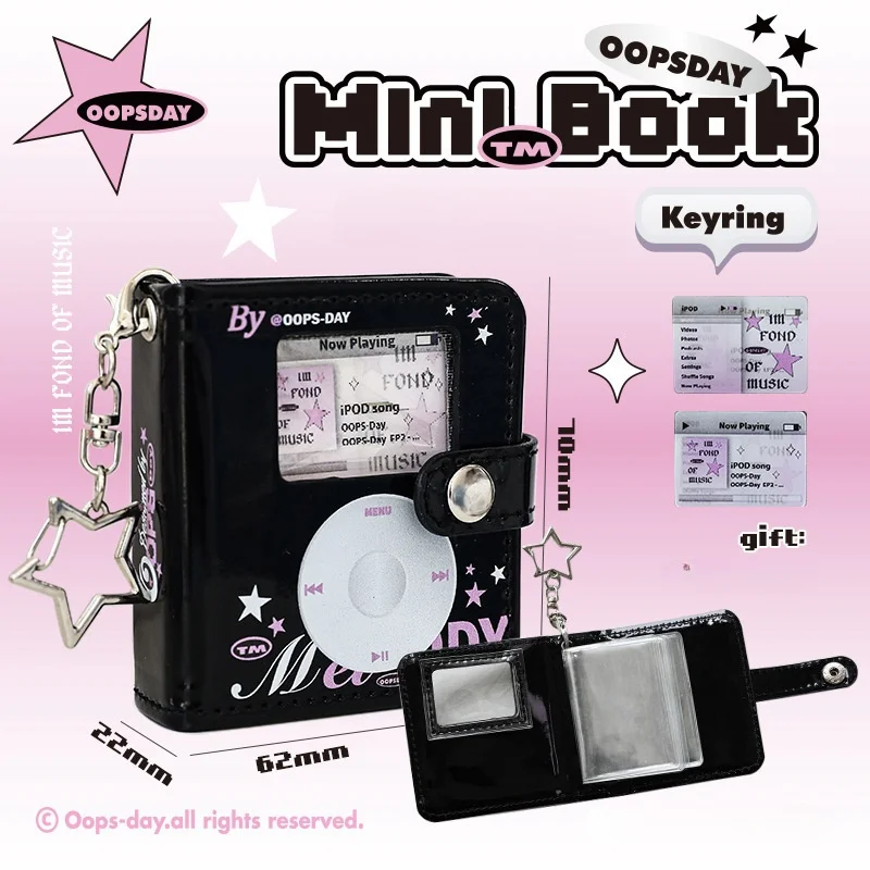 Mini 2inch Card Collect Book Small Cute Idol Card Kpop Photocards Storage Book Kawaii Double-sided Card Holder Backpack Keychain