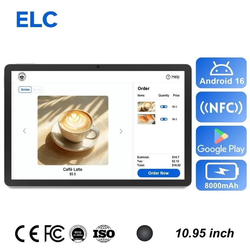 Hot Sale ELC POS1095T 11 Inch Wall Mount Tablet PC Android 16 4+64GB Include 86 Box 280nits 10 Point Touchscreen Signage for