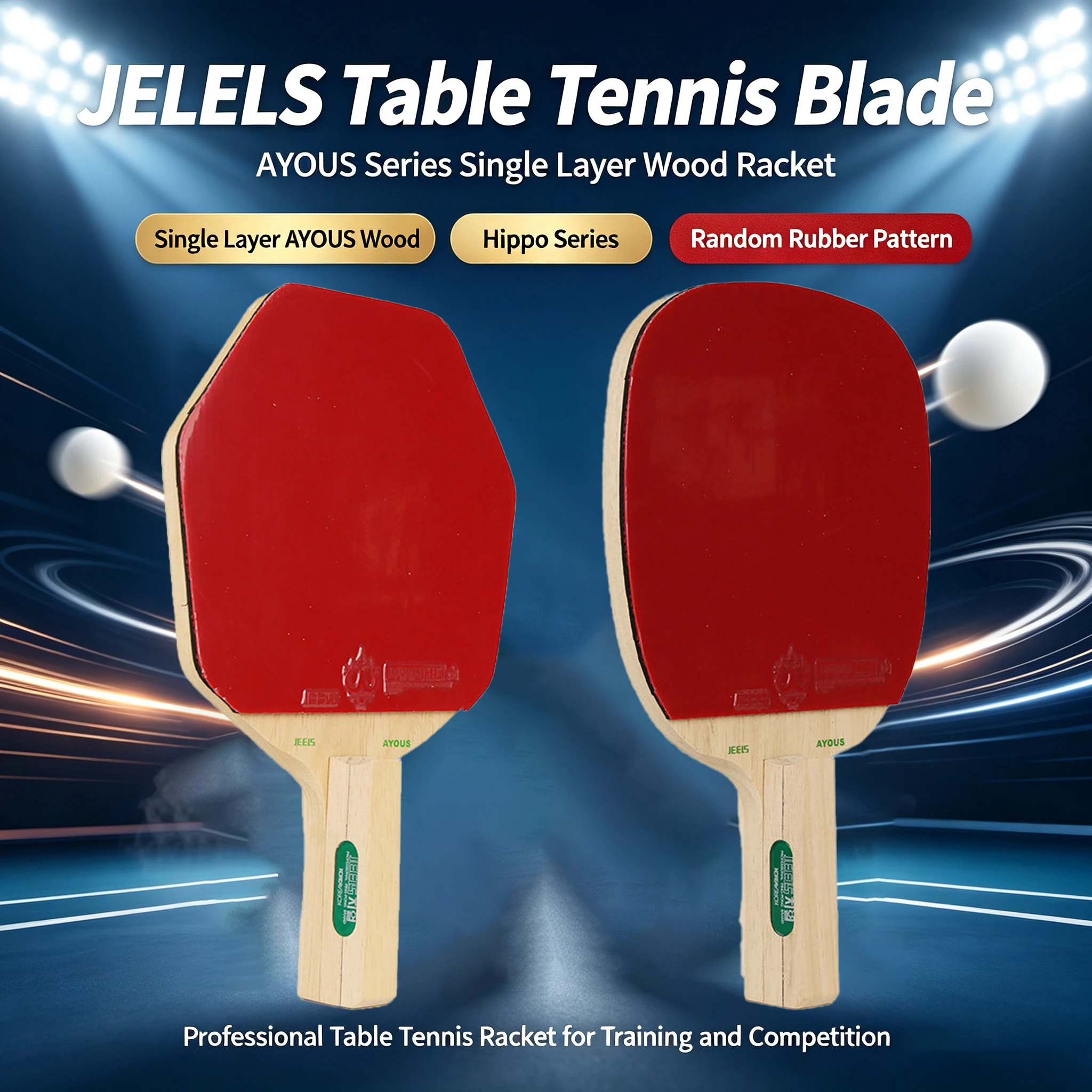 jeels-raquette-de-tennis-de-table-japonaise-penhold-en-bois-ayus-1-pli-forme-hexagonale-et-carree-prete-a-l'emploi